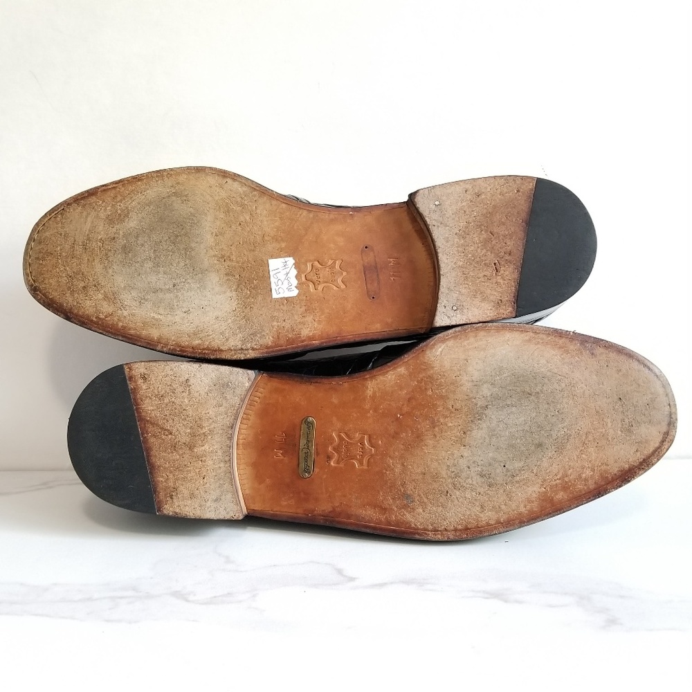 Maus & Hoffman Black Crocodile Slip Ons Loafers - Picture 7 of 8